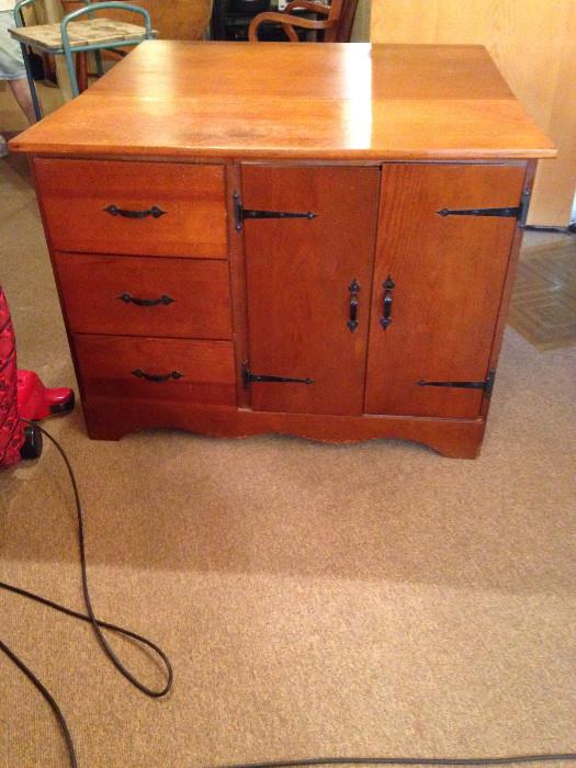 Pine cabinet with drop leaf on the back, wonderful sewing cabinet, solid pine !