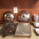 metal trays , grill, pot covers