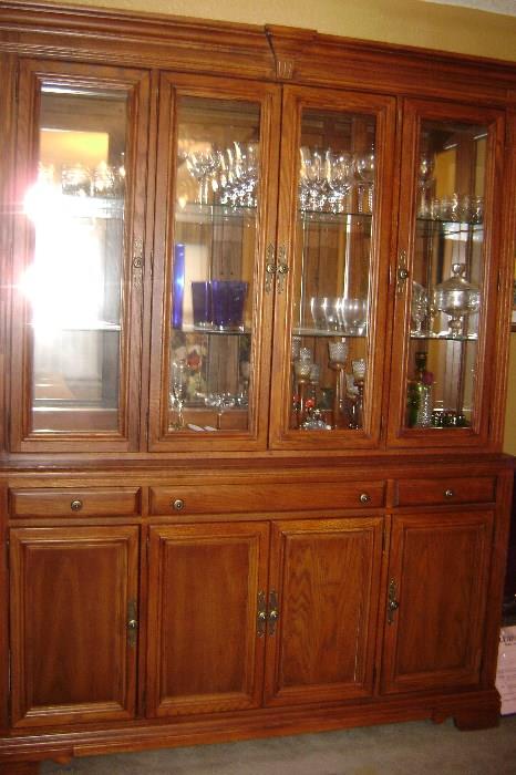 Modern Oak China Cabinet