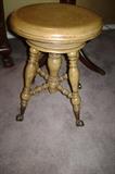 Vintage Oak Piano Stool