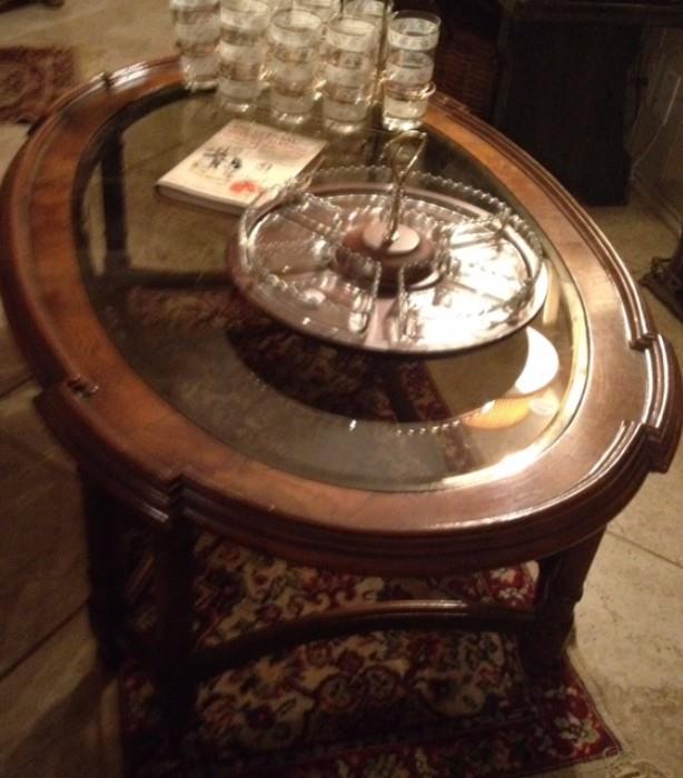 Glass Top Coffee Table in the Family Room
