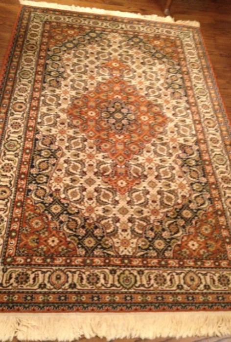 One of the matching Hand Knotted Vintage Rugs purchased from Ethan Allen decades ago!
