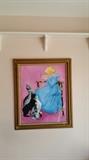 Girl with cats, original signed by artist