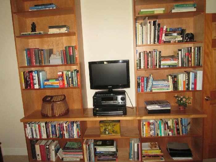 books and small flat screen TV