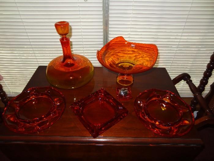 Viking Mid-Century, Fayette Orange Glassware
