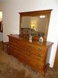 Maple Triple Dresser & Landscape Mirror