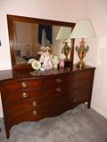 Vintage Triple Dresser & Landscape Mirror