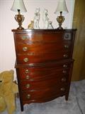Vintage Dixie Mahogany Chest on Chest