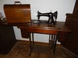 Singer Sewing Machine with Cabinet, and Separate Singer Carrying Box