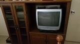 Entertainment Center and TV with DVD player