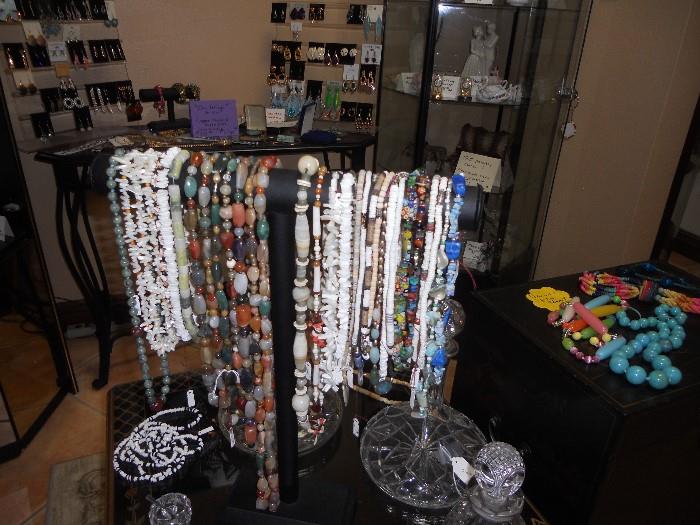 All real stone necklaces and puka