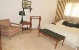 Basset bench & side table. 60s upholstered chair