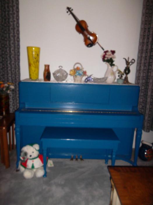 Lester upright piano in METS blue!