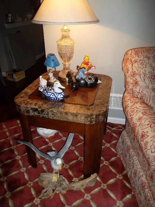 accent table, Pooh & Eyore telephone