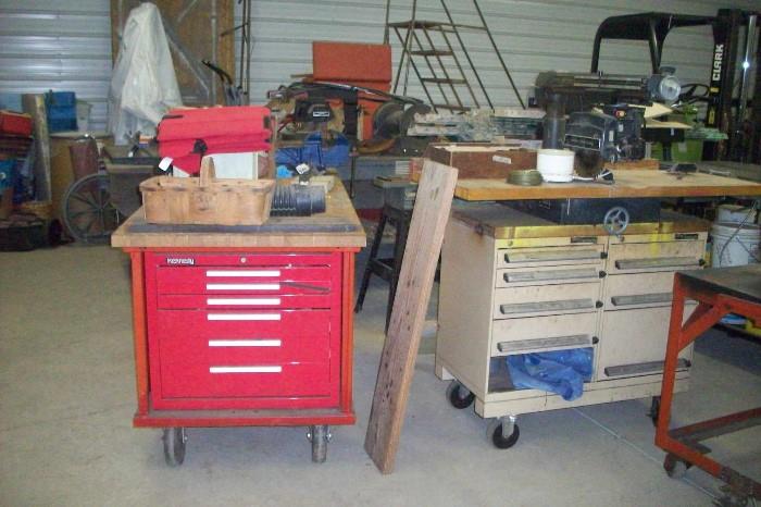 tool boxes and tables