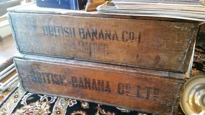 very old banana crates