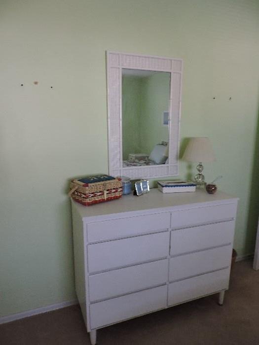 White painted dresser and mirror