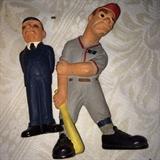 Hand Carved wood #4 baseball and ump