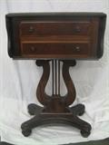 Harp Drop Leaf Lyre Side Table