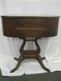 Footed Harp Sewing Cabinet Lyre Table