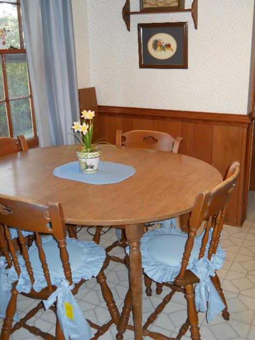 kitchen table(2 leaves) & 4 chairs, etc.