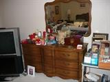 Vintage dresser and wall mirror.