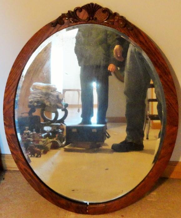 Oak Oval Mirror, Furniture