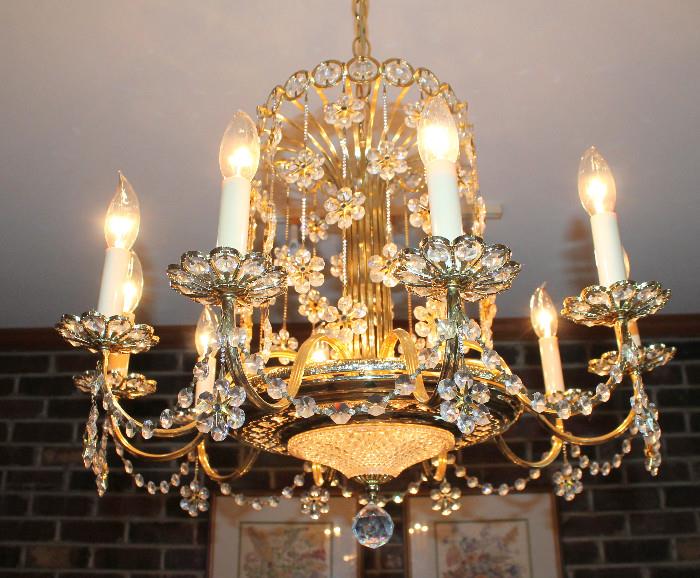 Vintage Schonbek Austrian crystal chandelier - fabulous and unique!