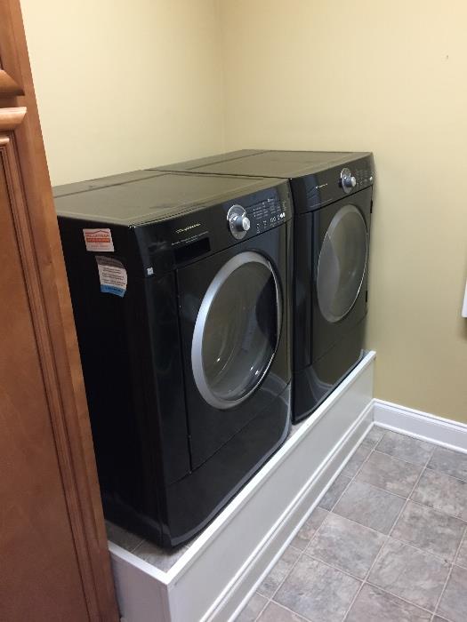 Black Frigidaire Front Load Washer and Dryer