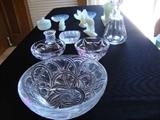 Lalique Bowl, Baccarat Decanter, Tiffany Bowl, Sabino