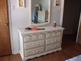 French Provincial Bedroom Set, Bed, Dresser, Chest of Drawers, Cheval Mirror, Night Stand