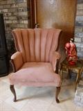 Rose Colored Wing back Chair