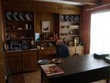 Mid-Century Desk, Office Chair, Galveston Pewter Plates and Galveston Prints,