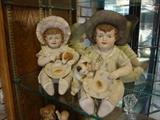 Large German Bisque Piano Babies, these do have damage