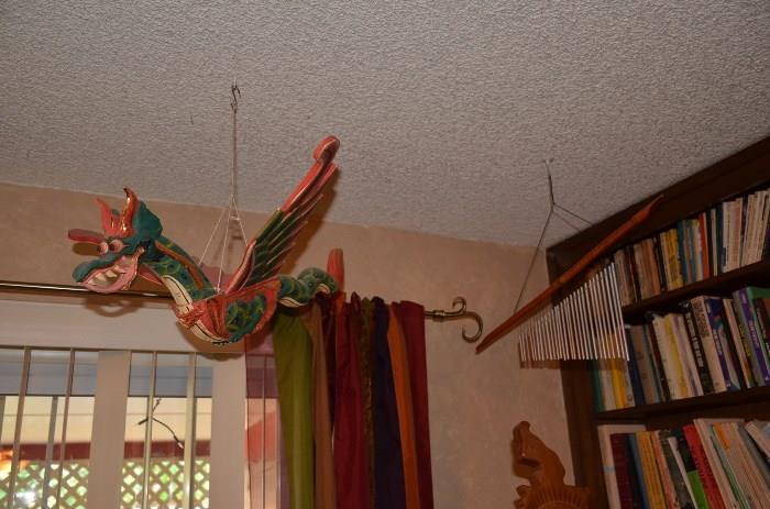 Large dragon and wind chime. 