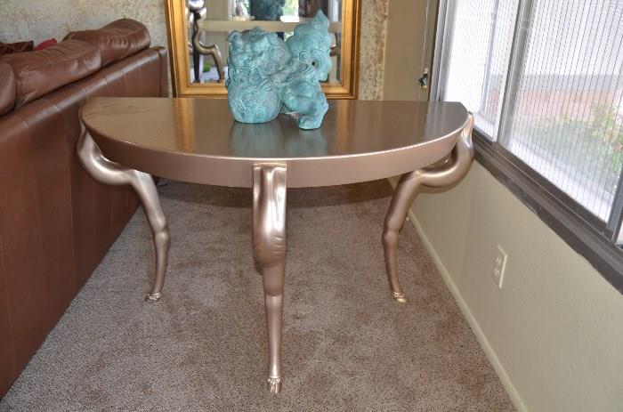 Wood entry table with antelope legs!
