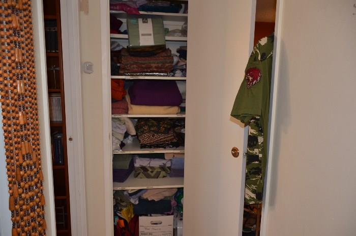 Closet of linens and towels, will sell all together.
