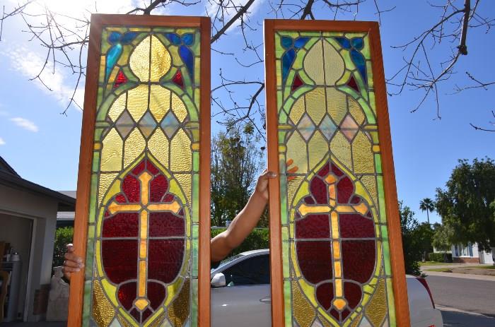 Antique Stained/Leaded Glass Panels