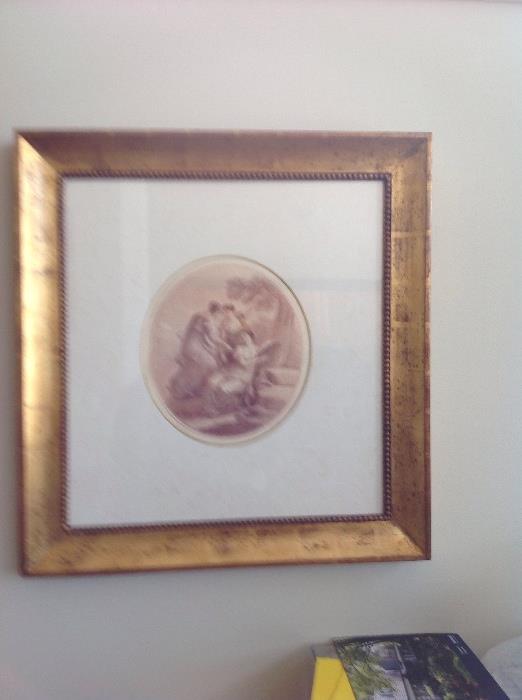 One of a set of four Angelica Kaufmann antique sepia prints
