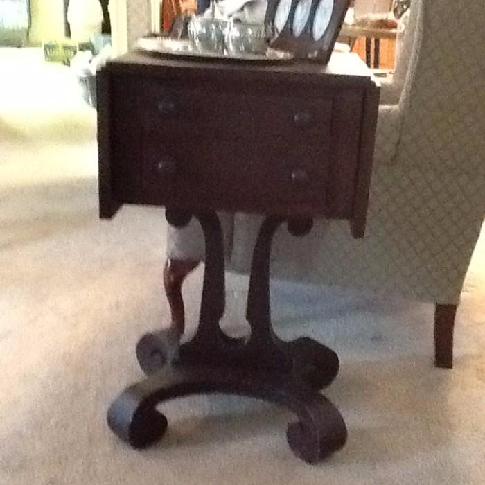 late 1800'S drop leaf empire end table