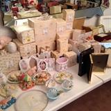 Lots of precious moments in boxes. 