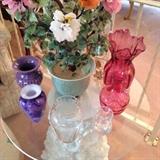 Assorted hand blown glass. 