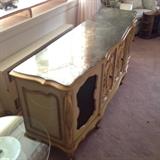 Vintage console - the Zenith 202. Custom cut marbleized custom cut protective glass.