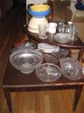 Assorted Crystal and Serving Pieces