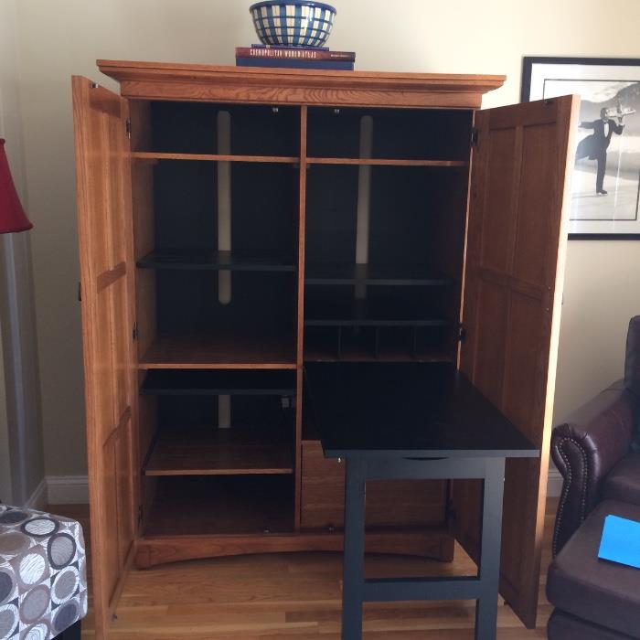 Bassett Armoire with fold out desk