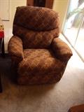 one of two 2 year old, like new condition Lazy Boy Recliners with stainless handles 