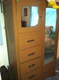 Children's antique mirrored armoire/ wardrobe. 