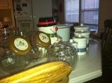 Kitchen canisters and cookie jars. 
