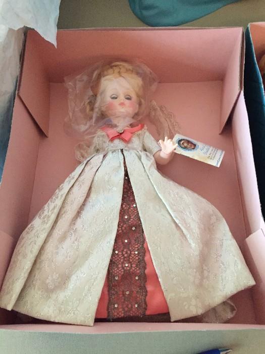 One of Six Presidential First Lady Dolls includes Abilgail Filmore, Julie Grant, Harriet Lane, Mary Todd Lincoln, Jane Pierce & Martha Johnson Patterson