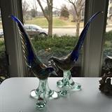 Venetian or Murano Art Glass Pheasants - these look 100% better in the flesh, so be sure to check them out!